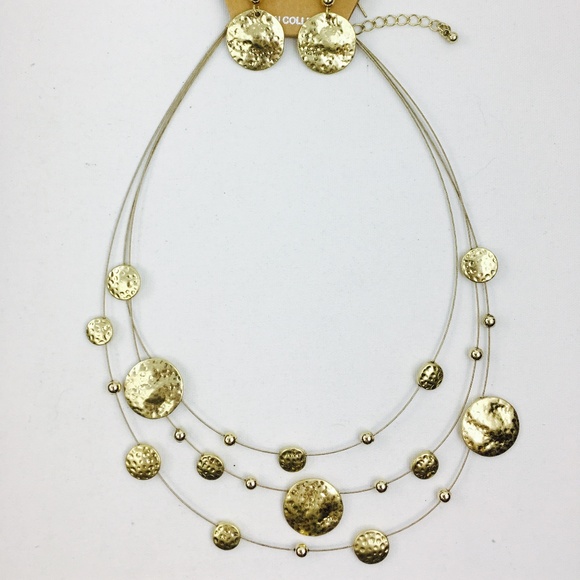 NWT Layer Necklace and earring set - Picture 1 of 4